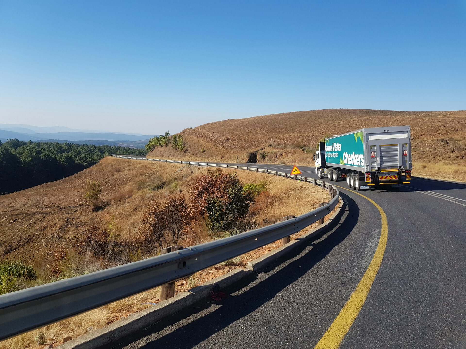 Freight truck travelling on an African highway